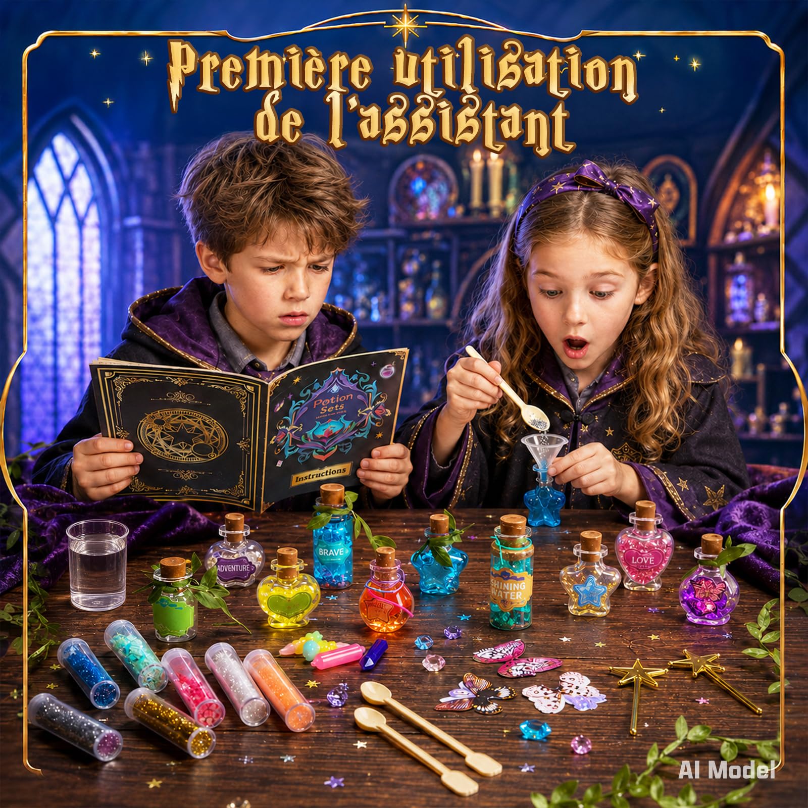 Wothfav Potion Magique Enfant, Mélange 22 Bouteilles de Potion Magique, Set de Potion Mystère Vintage pour Enfants, Kits de Potions de Fées, Jouets Artisanaux pour Garçons et Filles, Cadeaux Créatifs