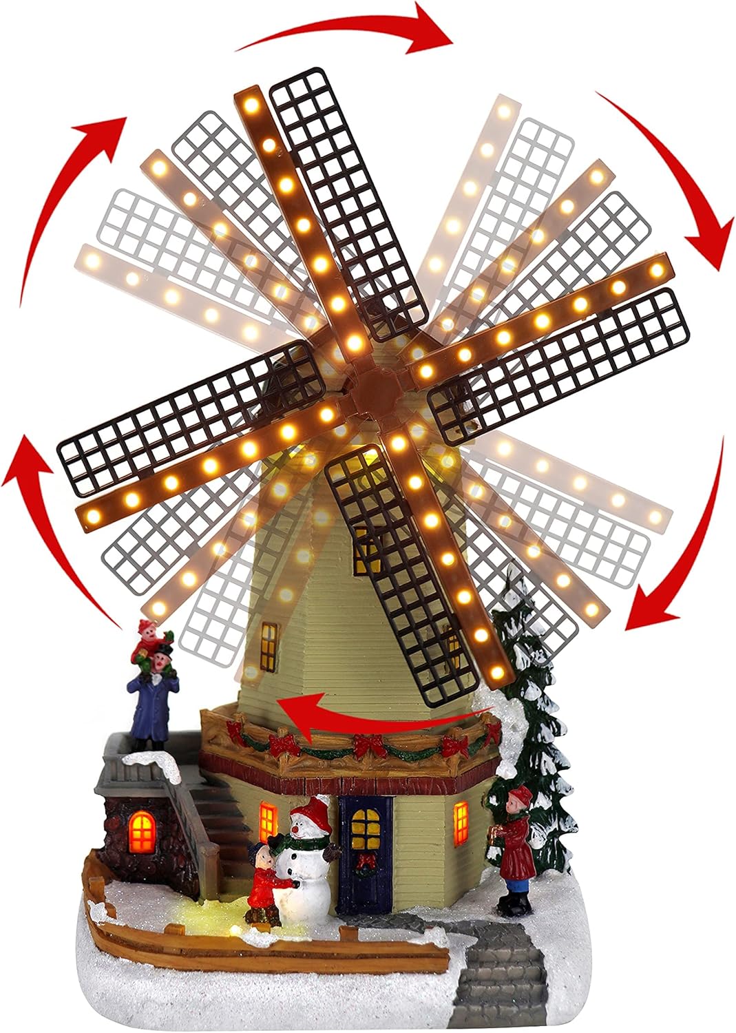 Christmas Village Windmill - Animated Pre-lit Musical Winter Snow Village - Perfect Addition to Your Indoor Holiday Decorations & Snow Village Display - A Thoughtful Gift for Your Loved Ones