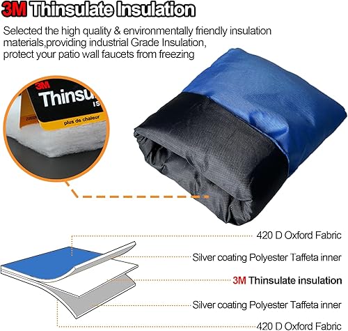 Miniatura 4 de Enlarge - Cubierta de grifo para exteriores para protección contra la congelación en invierno, 3M Thinsulate, 10 pulgadas de alto x 6.3 pulgadas de