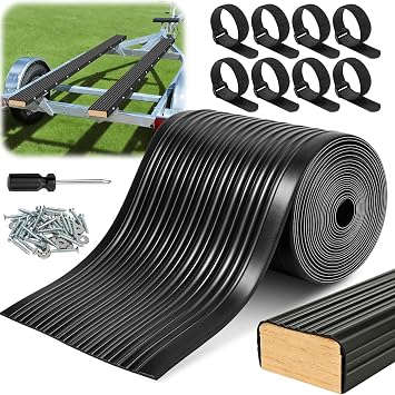 PE Waterproof Boat Trailer Bunk Carpet Wrap Kit, 1.5/2x4in | Low Friction Replaces Carpet with Install Hardware,Heavy-Duty Replacement Bunk Board Cover for Smooth Loading&Unloading Boats