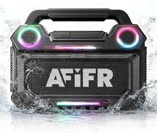 AFIFR 160W Outdoor Bluetooth Speaker: IP67 Waterproof, 24H Playtime, RGB Lights, TWS Pairing - Rugged Portable Party Speaker Black