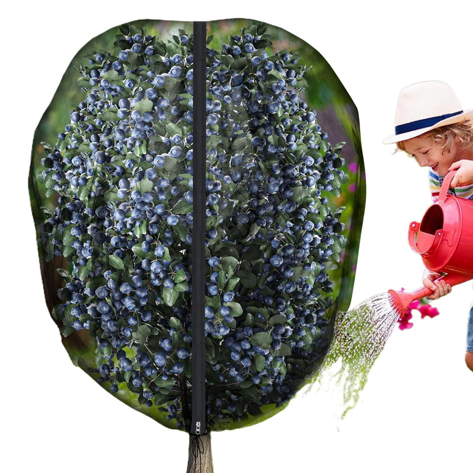 Red protectora para árboles, cubierta de malla con cordón de cierre y cremallera | Red de jardín multiusos – para invernadero, huerto, viñedo, patio, balcón, jardín y exterior
