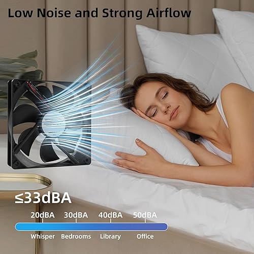 Miniatura 10 de Ventilador CC de 3.150 in, ventilador de computadora de 12 V, 3.150 in, 3.15 pulgadas, 2 pines, XH 2.54 8025, ventilador de enfriamiento de alto