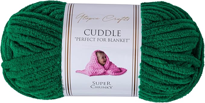 Chunky Chenille Yarn Utopia Crafts Velvet Lux Chenille Super Soft Chunky Yarn For Knitting And Crocheting 100g - 110m (Midnight Blue Cotton Wool Balls