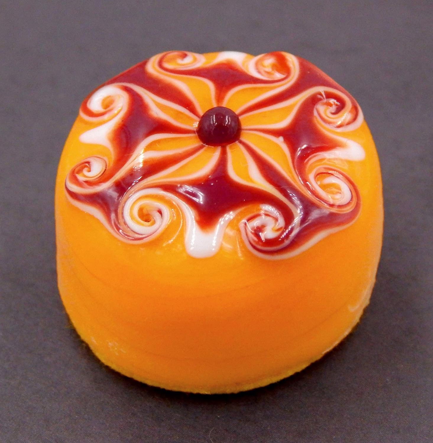 Handmade Anemone Treat Art Glass Gift Home Décor (Mango/White Choc/Cherry)