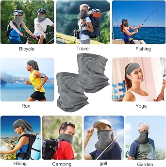 Geyoga 2/4 Pack Cooling Neck Gaiter Summer Breathable Balaclava Face Mask with Mesh Holes UV Protection Sun Scarf Men Women