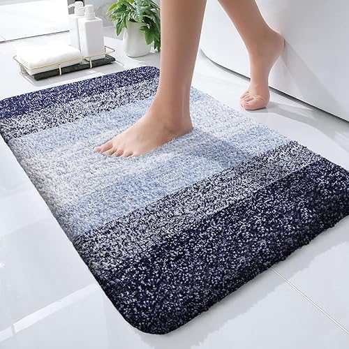 Miniatura 2 de OLANLY Juego de 2 alfombras de baño y alfombras de baño ombré, tamaño de alfombra de baño 24 x 16 pulgadas y alfombra de baño de 30 x 20 + 24 x 20