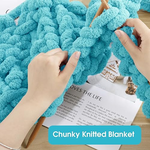 Vista 214 de HOMBYS Hilo de felpilla grueso y voluminoso para tejer a mano, hilo grueso y esponjoso para tejer a mano, hilo de felpa suave, paquete de 8