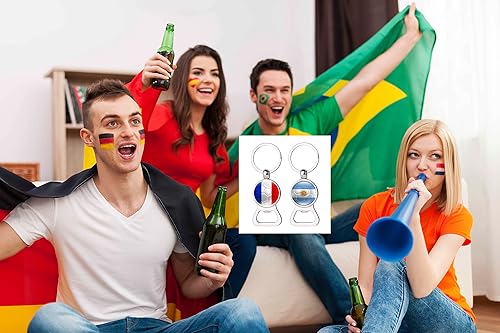 Miniatura 7 de Llavero para abridor de botellas, llavero para abridor de botellas de cerveza de fútbol 3D de la Copa del Mundo 2022, decoraciones de la Copa del