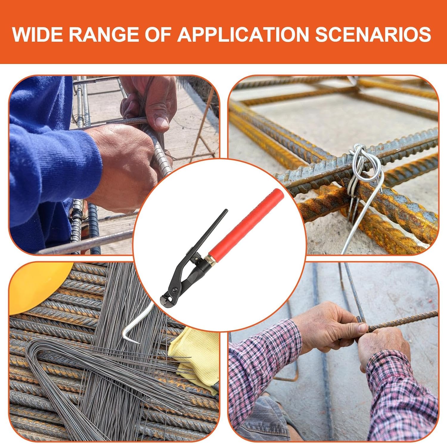 Rebar Tying Tool, Wire Typing Pliers, Wire Pliers Made High Quality High Carbon Steel with 360 Degrees Rotating Handle, Safety Wire Pliers for Bundling Steel Wire Stainless Steel Wire Copper Wire