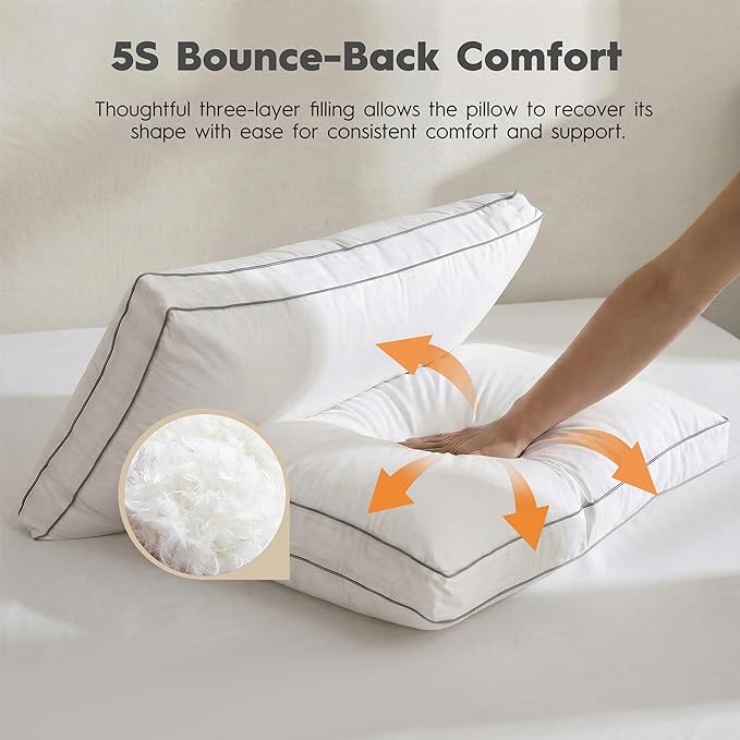 Set 2 Almohadas Pluma Ganso King Size Bordes Reforzados miniatura 5