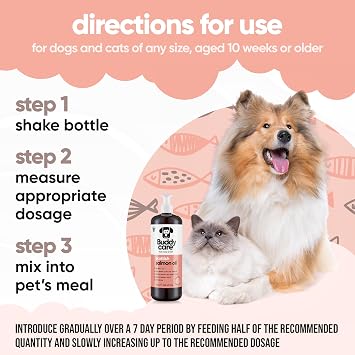 Buddycare Scottish Salmon Oil for Dogs and Cats (1L x2) 100% Natural & Sustainable Supplement | Rich in Omega 3, 6 & 9 for Boosting the Health & Vitality of your Pet’s Skin, Coat & Immune System