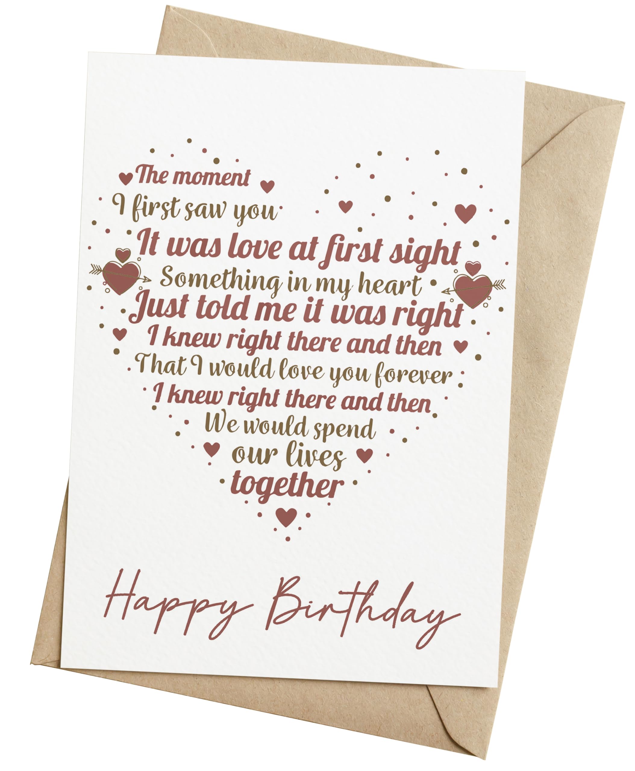 Wife Birthday Card - Size 5x7 inch Folded Card include Envelope, Sticker - Blank Inside - Funny, Unique & Humorous Happy Birthday Gift to Women, Her