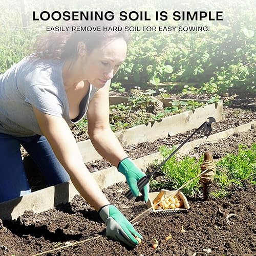 Miniatura 3 de Herramienta de deshierbe de jardín de acero al manganeso de 4 dientes forjado manual herramienta portátil de deshierbe de raíces adecuada para