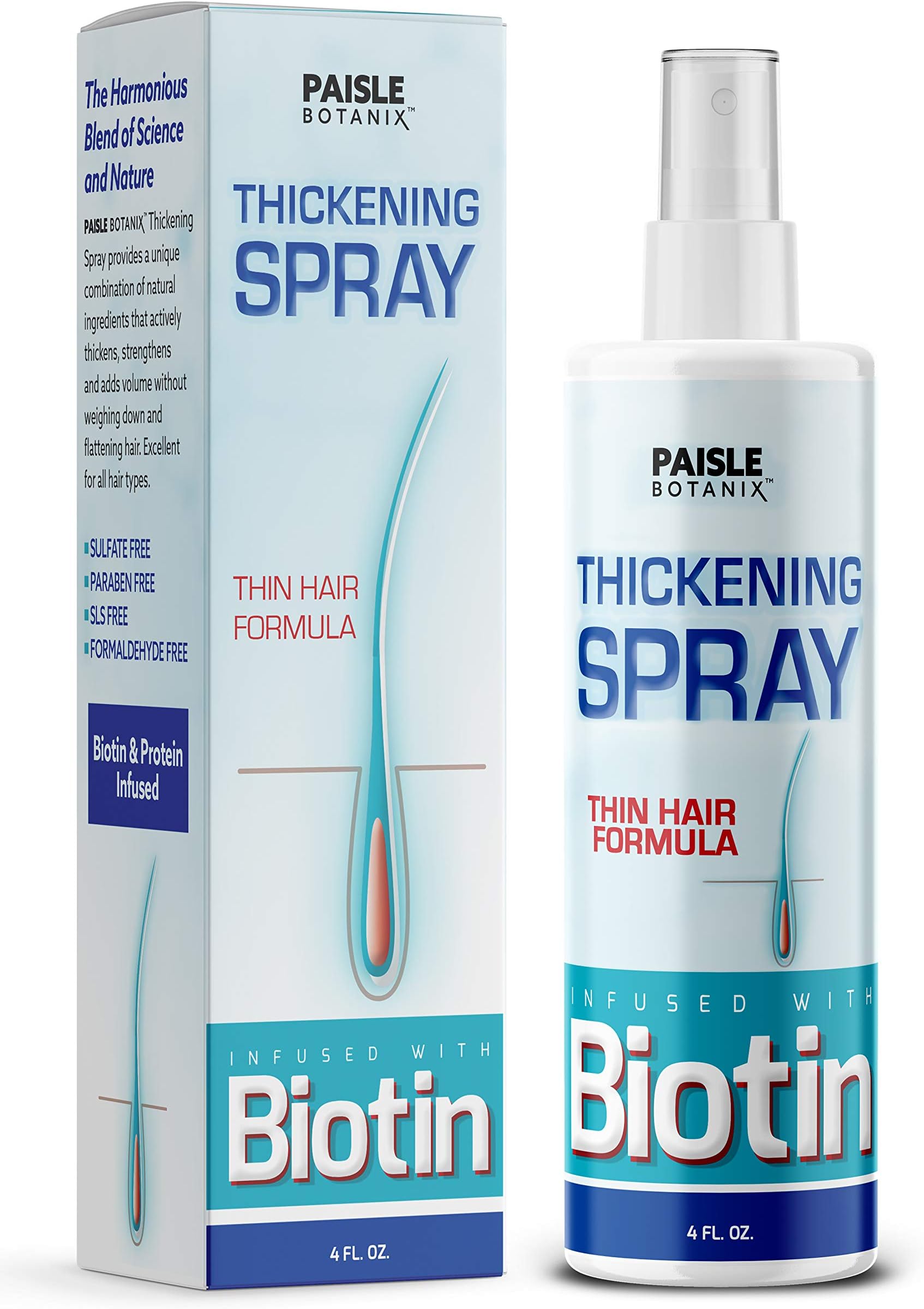 Biotin Hair Thickening Serum for Hair Growth and Volume - DHT Blocker for Hair Loss Prevention and Fine Hair Texturizing Spray
