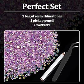 5000pcs 2mm Resin Rhinestones Bulk, Transparent Lavender Purple AB Flatback Round Jelly Rhinestones Non Hotfix Crystal Gems Large Quantity Wholesale for DIY Crafts Clothes Face Makeup Manicure
