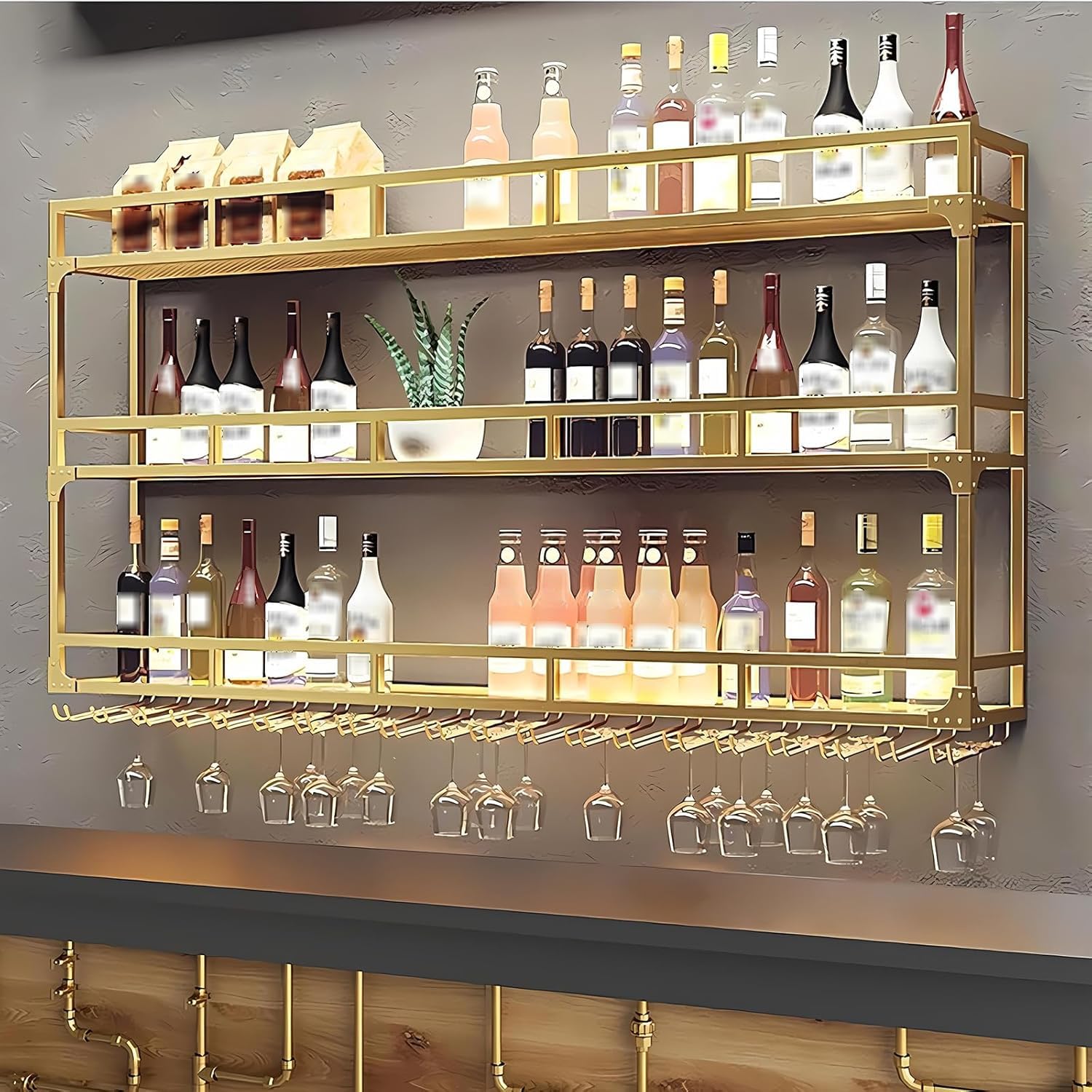Etagere murale range bouteille vin pour libérer vos plans de travail
