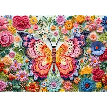 Puzzle for Adults 1000 Pieces Butterfly Flower Fits Perfectly Interlocking Letters on the Back No Dust Toy for Men Women Elderly 70 x 50 cm 11 Poster