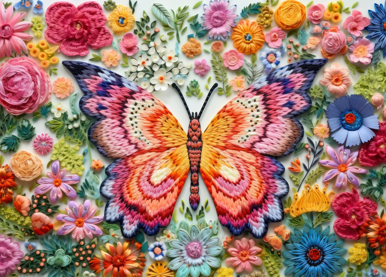 Bullglesup Jigsaw Puzzles for Adults 1000 Pieces, Butterfly Flower Girl Letter on Back Interlock Perfectly No Dust, Home Decors Challenge Toys for Men Women Elders Seniors (27.5"x19.6"), 1:1 Poster