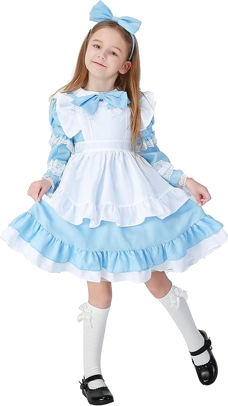 Amazon Co Jp Bangzon ハロウィンコスプレ衣装子供不思議の国のアリスコスプレコスチューム衣装仮装コスチュームキッズ用メイド服 アリスワンピースドレスハロウィンハロウィン衣装仮装変装イベント学園祭演出服 M100 1cm ホビー 通販