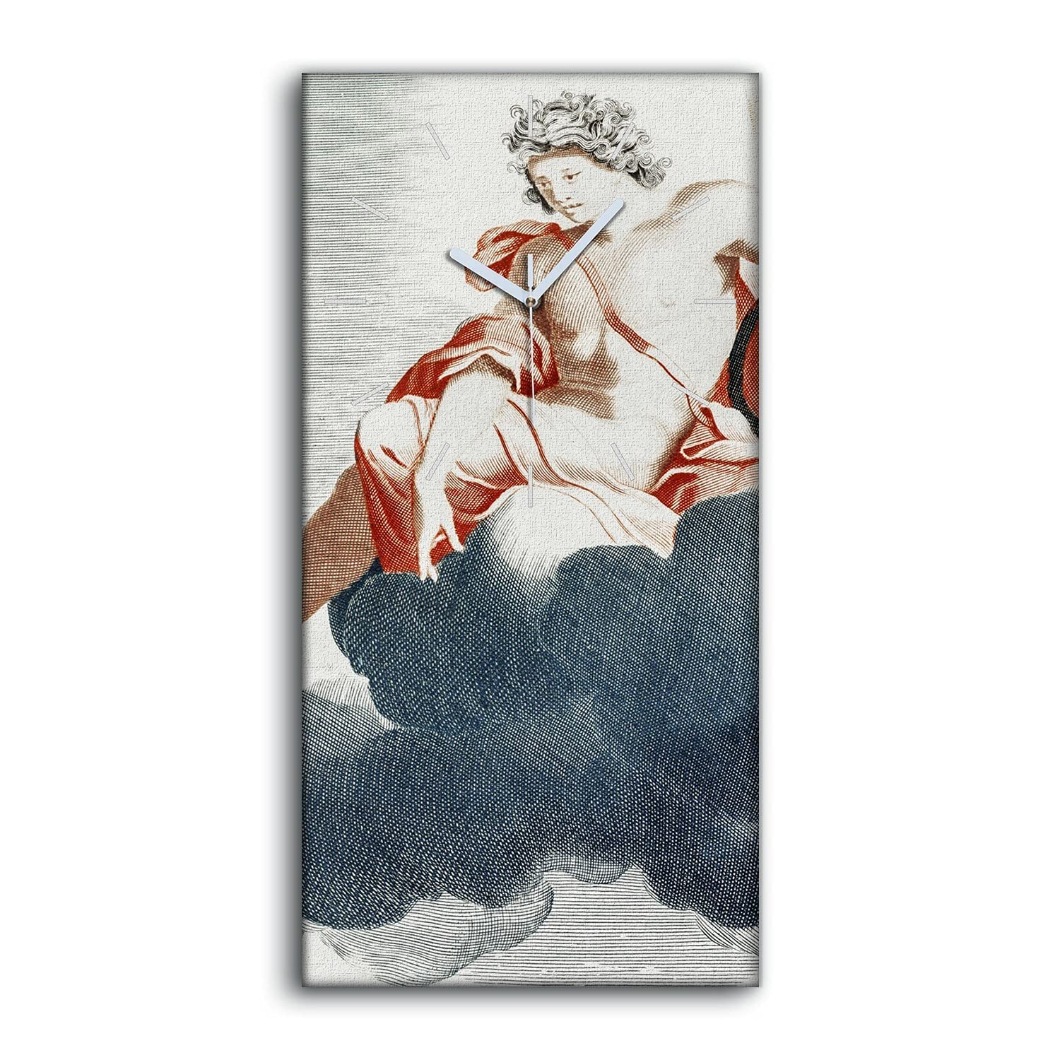 Horloge sur Toile 30x60cm art mural moderne salon, tableau déco silencieux chambre motif antique