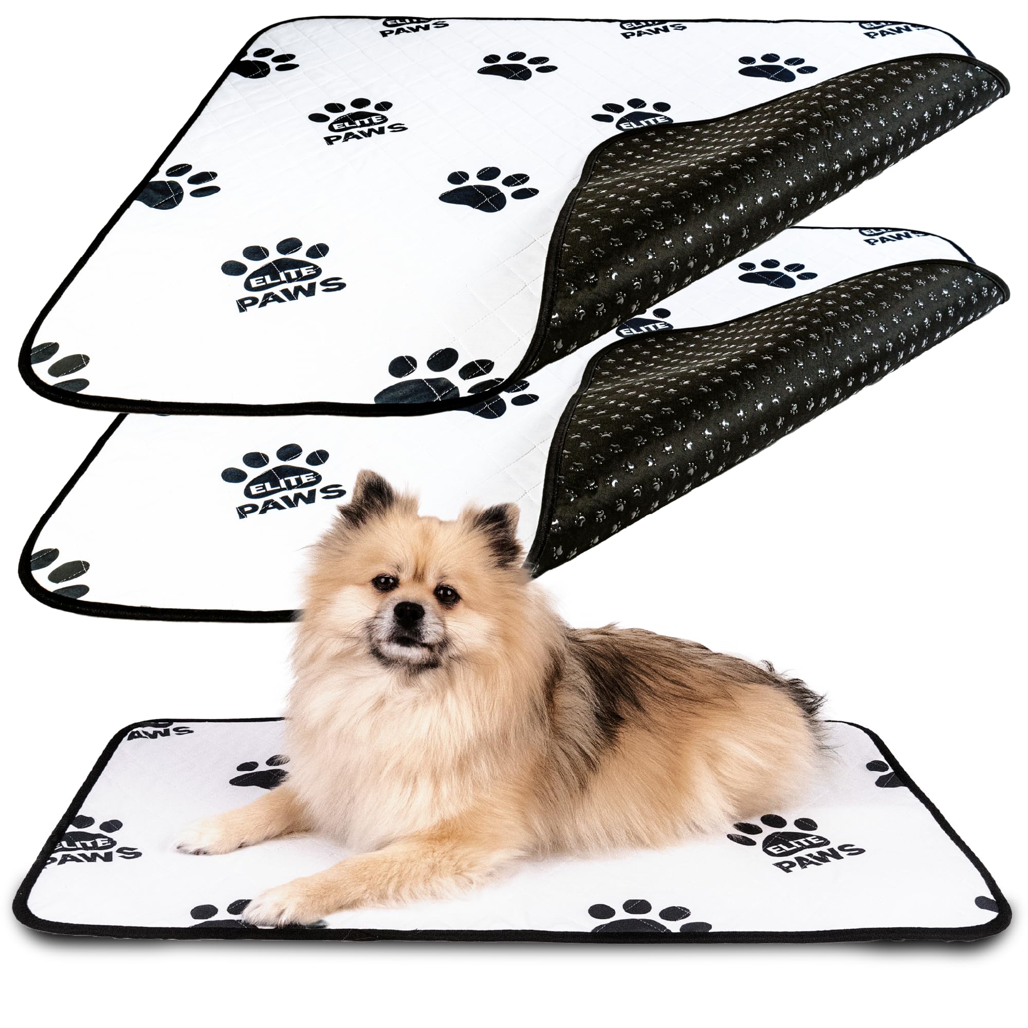 Elite Paws® UK (M) Premium Heavy-Duty Washable Dog Pee Pads (2-Pack), Extra-Thick