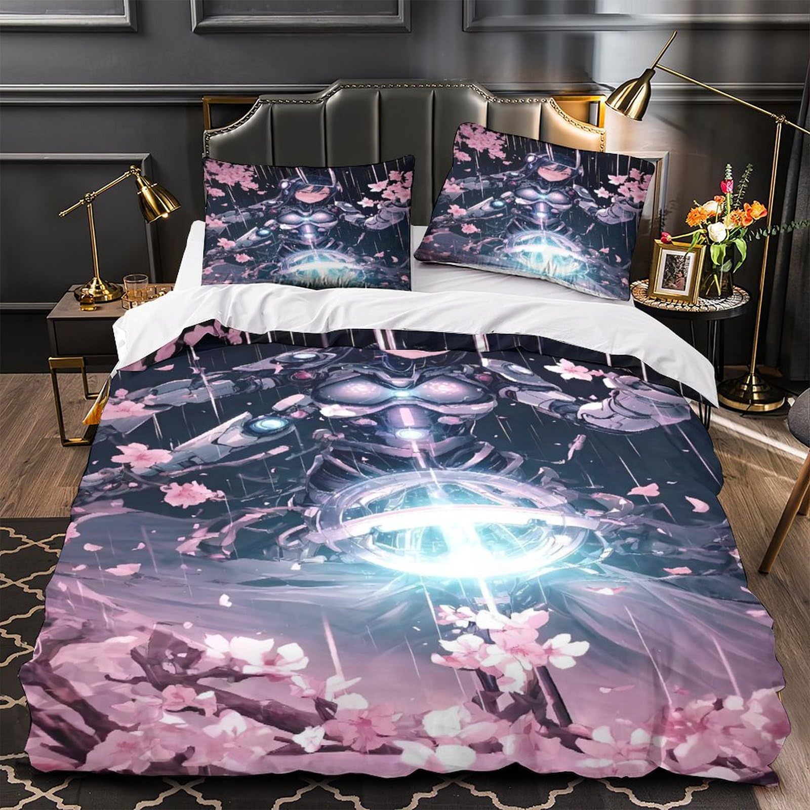 Housse de couette avec fermeture éclair pour lit super king 3 pcs