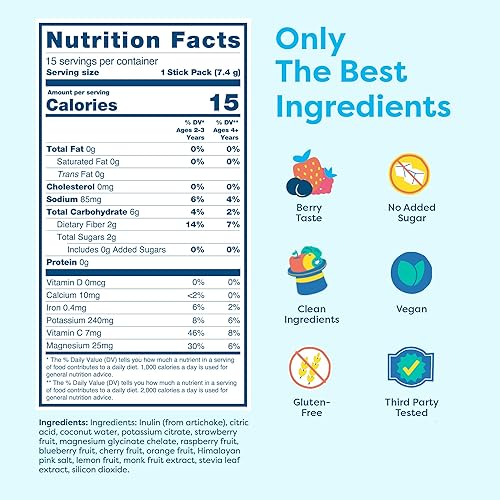 Miniatura 8 de Hiya Kids Hidratación con Electrolitos - Polvos de Hidratación para Niños con Sabor a Bayas sin Azúcar Añadida - 15 Palitos - Mezcla de Bebida