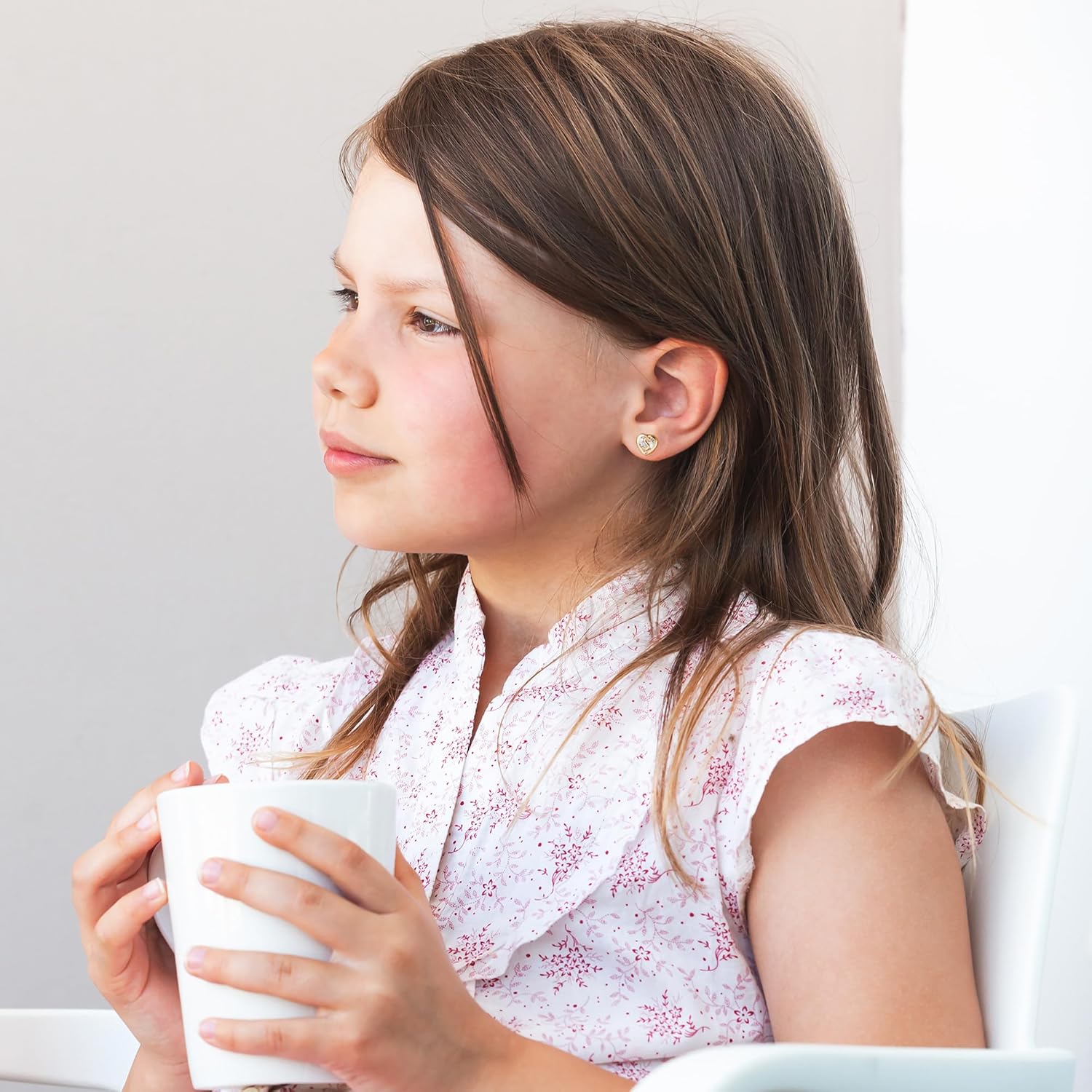 IEFWELL Stud Earrings for Girls Women - Heart Initial Stud Earring 14K Gold Plated Earrings Stacks Hypoallergenic Earring Piercing Gift for Women Trendy Gifts for Teen Girl - Image 3