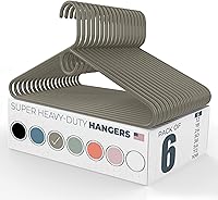 Vista 33 de Neaties Perchas de ropa súper resistentes, paquete de 20 (24 unidades), fabricadas en los Estados Unidos, capacidad de 10 libras, perchas