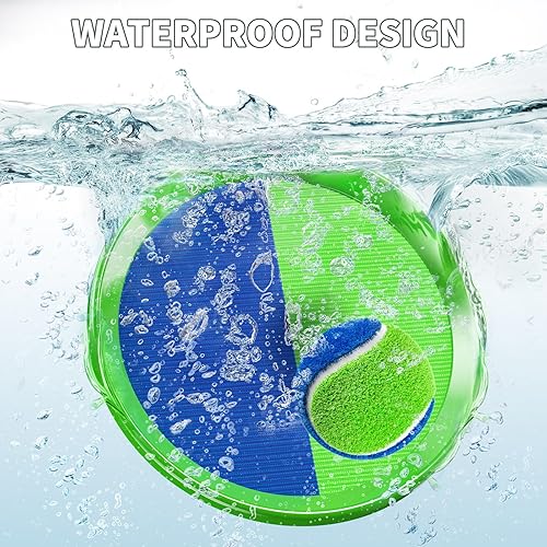 Miniatura 3 de TEMI Juguetes al aire libre, regalos para niños y niñas de 3, 4, 5, 6, 7, 8 años, juego de pelota para lanzar y atrapar con 2 paletas, 2 bolas,