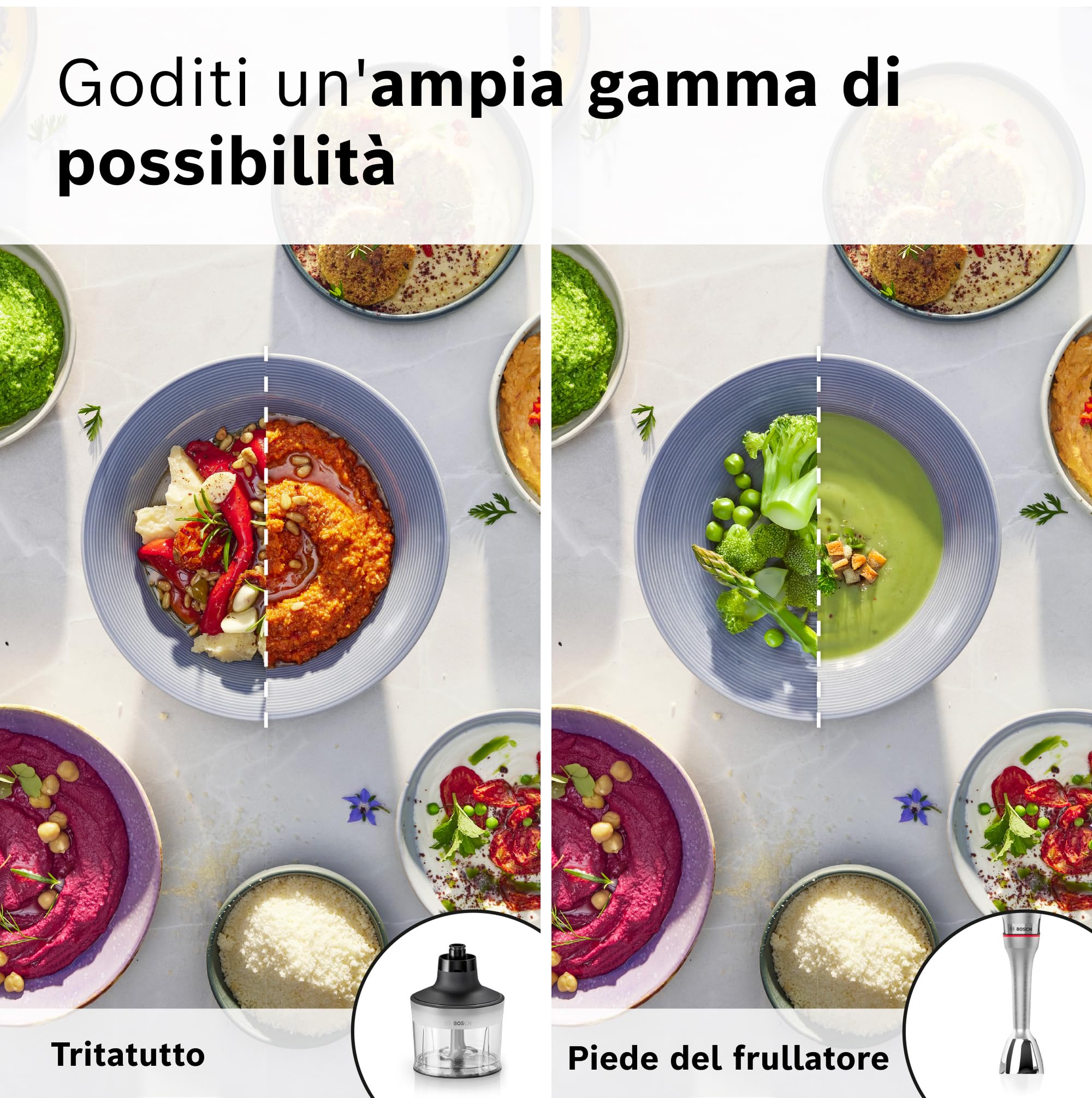 Bosch Serie 8 Frullatore a Immersione ErgoMaster MSM8M930, Potente Motore da 1500 Watt, Regolazione Dinamica della Velocità, Coltello a 6 Lame in Acciaio Inox, Accessori Inclusi, Acciaio Inossidabile