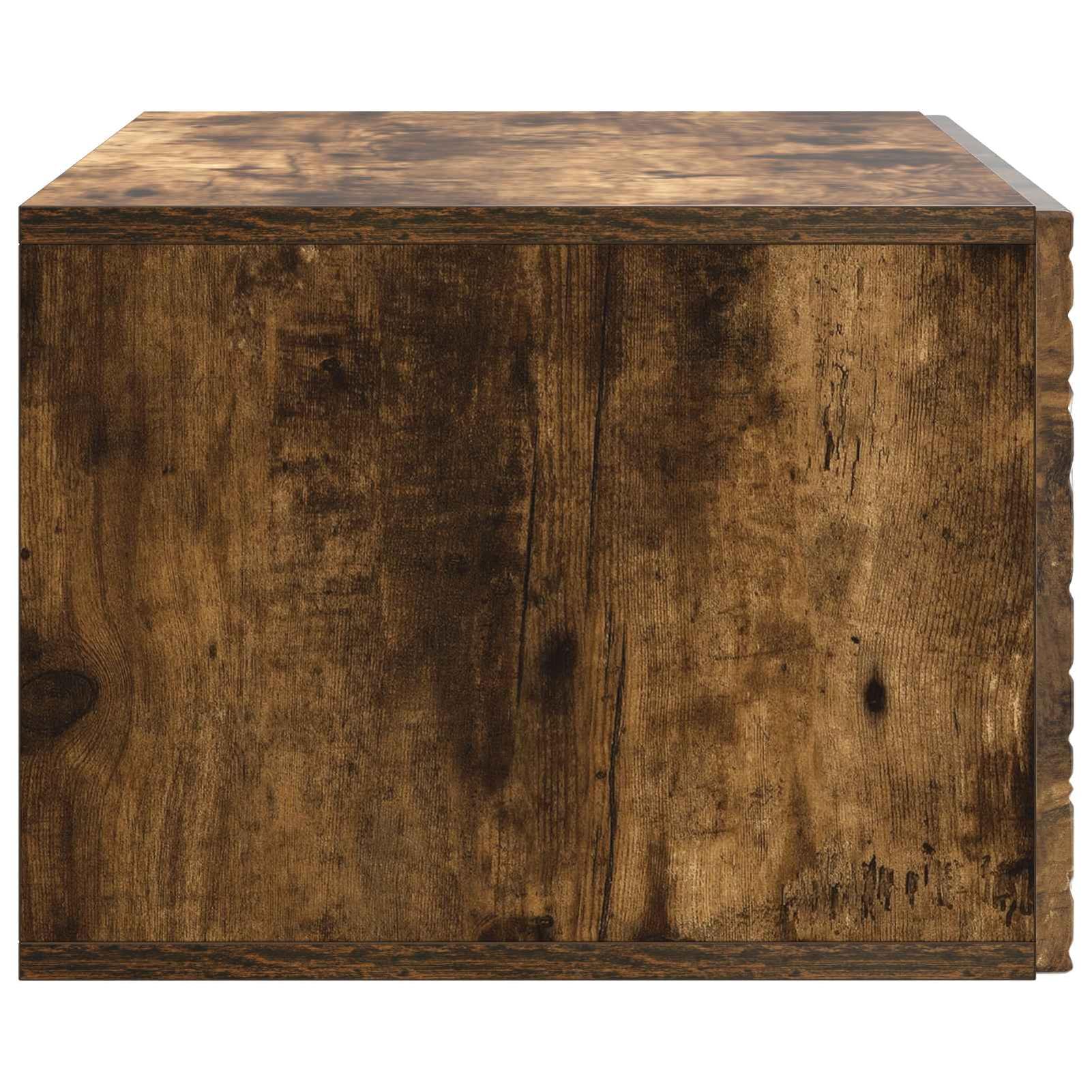 Gecheer Wandmontierter TV-Schrank 59,5 x 31 cm Geräucherte Eiche, Moderne TV Lowboard Fernsehschrank für Home-Cinema Gamerzimmer Wohnungen Büro898880