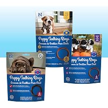 N-Bone Puppy Teething Rings 6 Count Bag Variety Pack, Chicken & Pumpkin & Blueberry BBQ Flavor, Total 3 Bags, 21.6-oz, 18 Rings