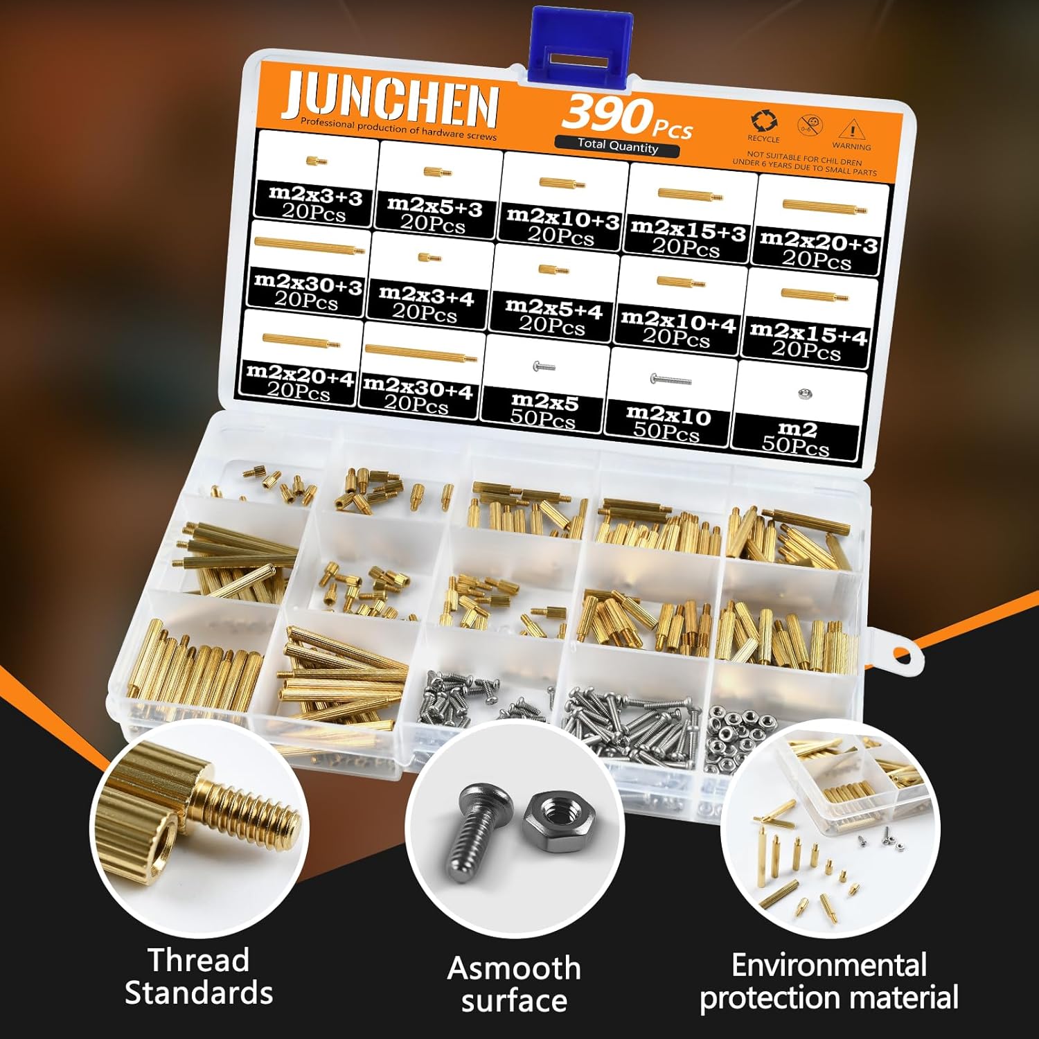 M2 Knurled Brass Standoff Spacers Nuts Screws Kit,240pcs M2 Male Female Metric Thread Round Spacer Screw Nut Bolt Motherboard Spacer for DIY Computer Build, Electronic Projects, Circuit Board