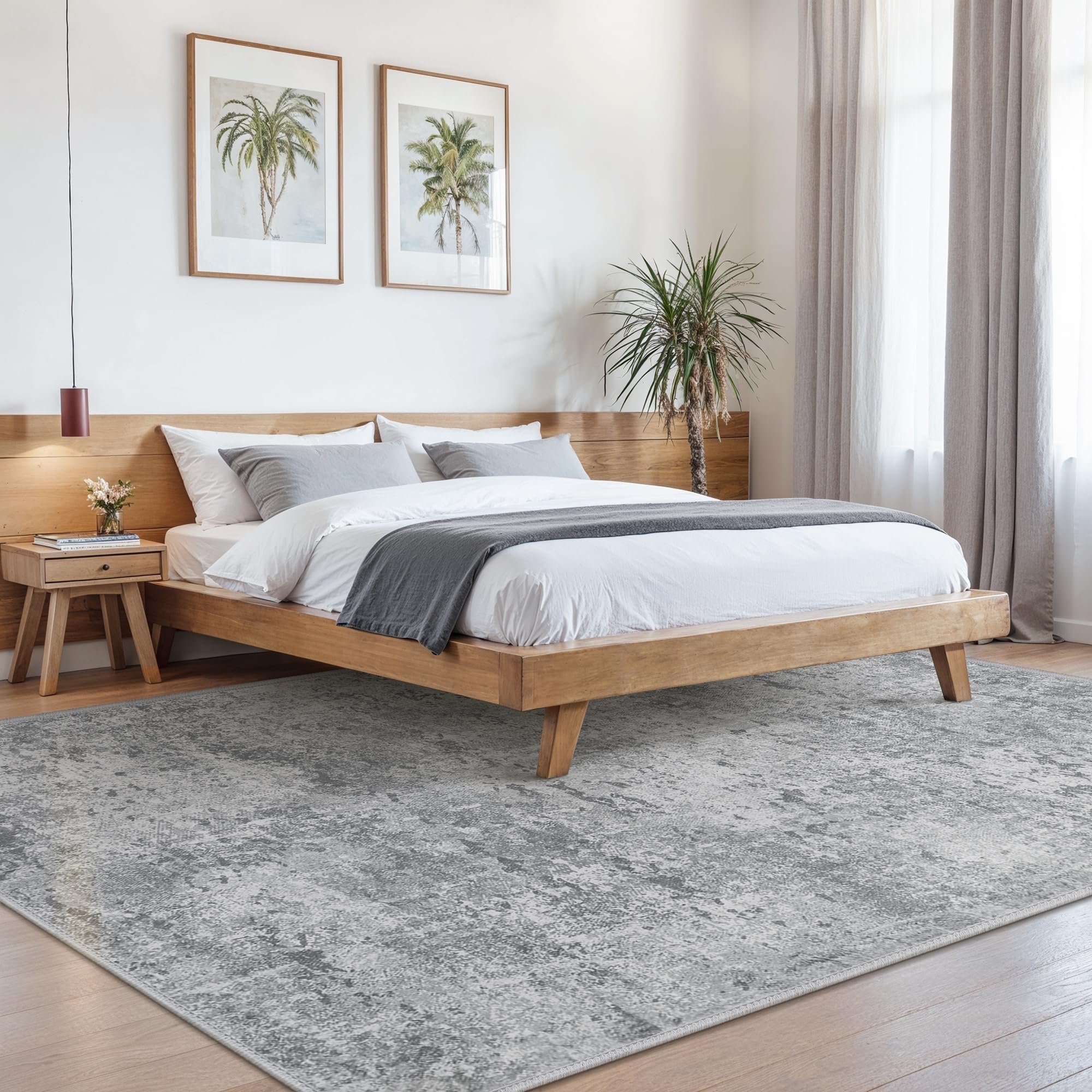 BEIMO Korte Stapel Woonkamer Vloerkleed 120x170cm, Antislip Wasbaar, Slaapkamer Vloerkleden, Astratto Tapijten voor Keuken, Eetkamer, Kantoor, Inkblauw