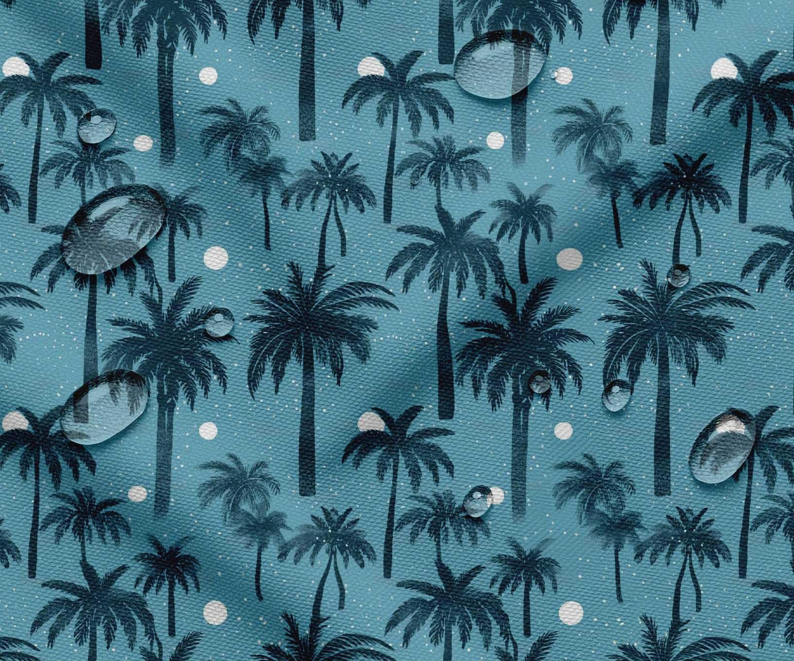 Outdoor Waterproof Taffeta Fabric by The Meter - Soimoi Tropical Design Blue | UV Resistant | Ideal for Cushion Covers, Raincoats, Shower Curtains & More | 56" Width
