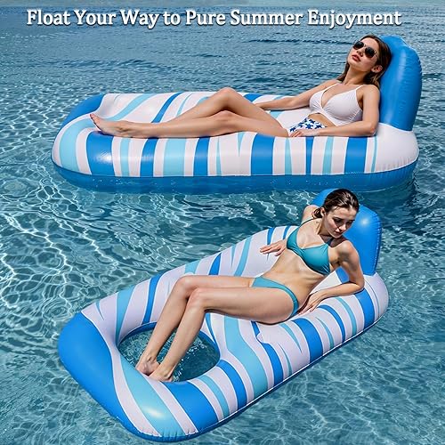 Miniatura 5 de Flotadores de piscina para adultos  Piscina de bronceado inflable, flotadores de piscina extra grandes para adultos, flotador de agua resistente con