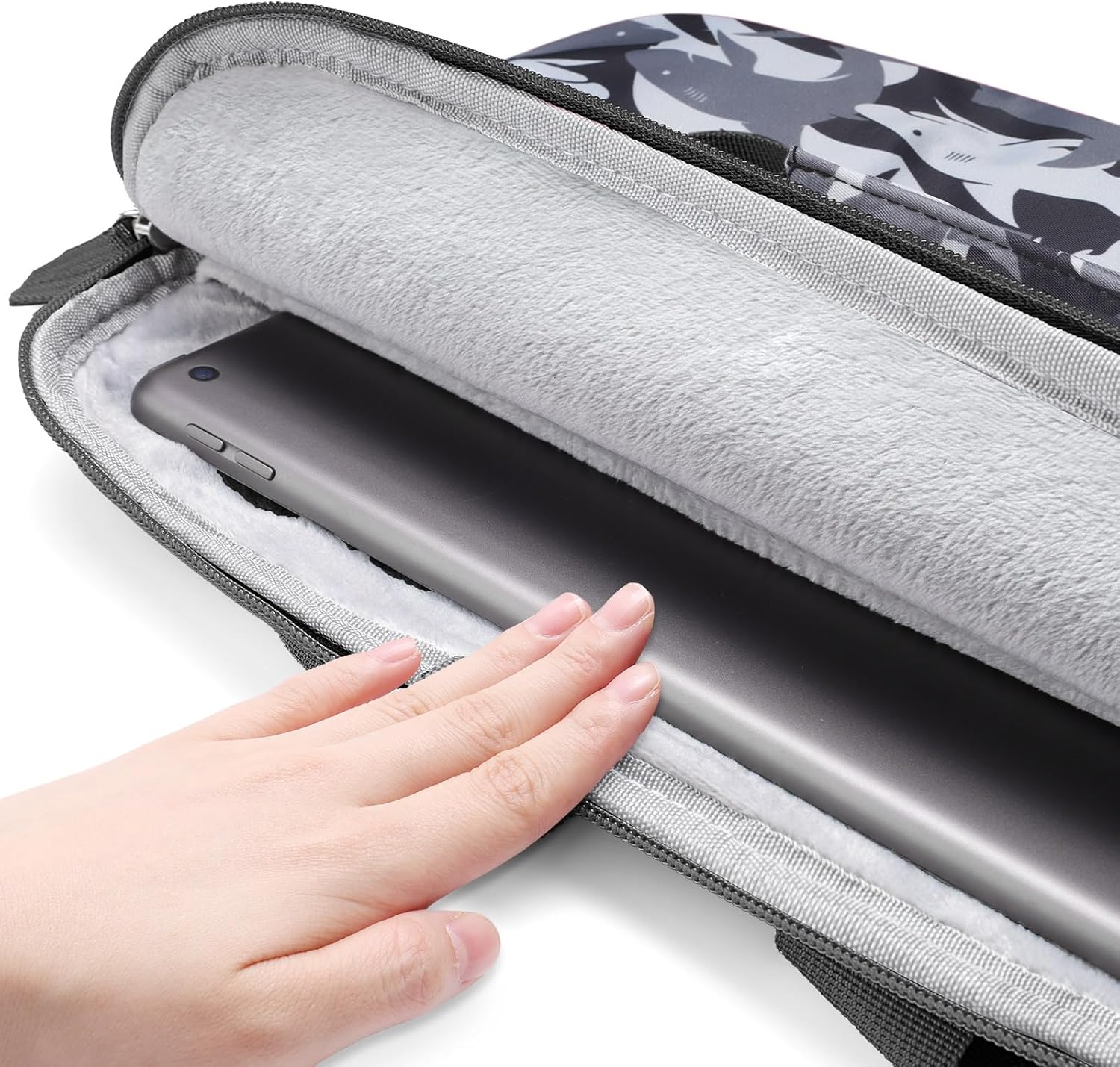 Kids Tablet Bag for Boys, Kids Tablet Carrying Case for Fire HD 10, HD 8, Fire 7 Sleeve Bag Kid Kindle Bag, iPad Bag for Kid, Shark Black - Image 6
