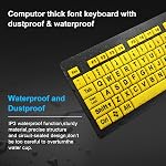 BOOGIIO Large Print Computer Keyboard, High Contrast USB Wired Keyboard with Oversized Print Letters for the Visually Impaired (Yellow+Black)