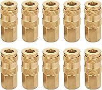 Vista 8 de Kit de acoplador y enchufe de alto flujo profesional (7 piezas), estilo V, NPT de 1/4 de pulgada, juego de accesorios de aire de conexión rápida