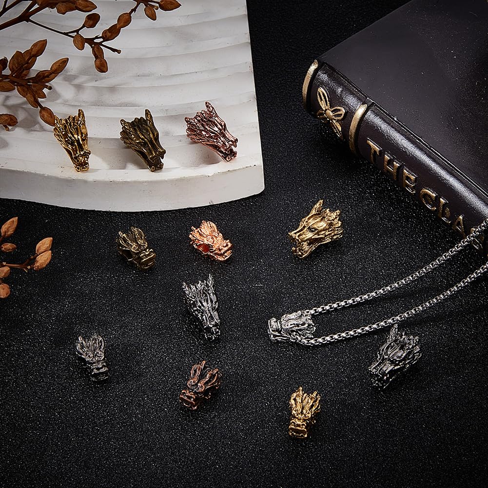 Porte-clés Tête De Dragon En Laiton Vintage - Parfait Pour Boucles Paracorde Et Bijoux Artisanaux