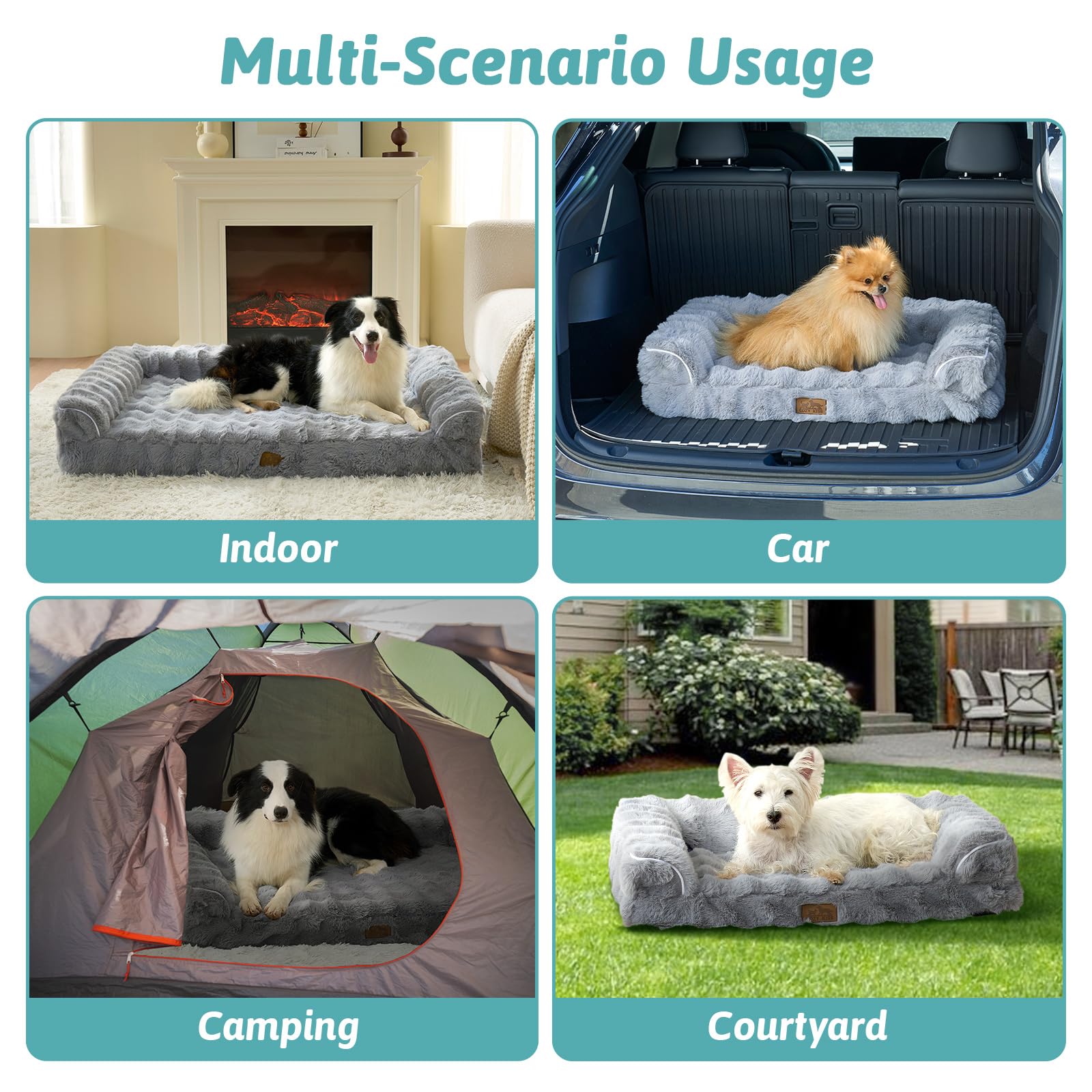 Lit pour Chien en Similicuir, Lit OrthopéDique pour Grands Chiens, Canapé avec Rembourrage en Mousse à Soutien éLevé Et Housse ImperméAble, AntidéRapant, Doux, Chaud, Lavable, Taille XL