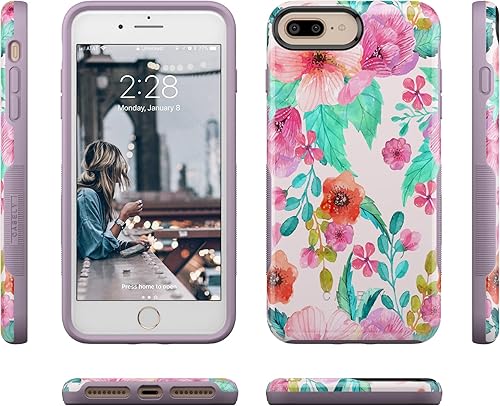 Miniatura 6 de Casely Funda para iPhone 678 Plus  Out and About  Funda floral rosa claro