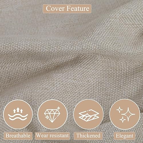 Miniatura 5 de Juego de 2 cojines para sillas de comedor de 18 x 18 pulgadas con lazos, antideslizantes, lavables, con cremallera, cojines de asiento redondos para