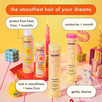 amika velveteen dream smoothing balm | tames frizzy hair, styling cream with heat protection & UV filters