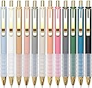Linbsunne Ballpoint Pens Black Medium Point 1mm Pen with Super Soft Grip Ball Point Pen for Men Women Retractable Pens (gold-12 pcs)