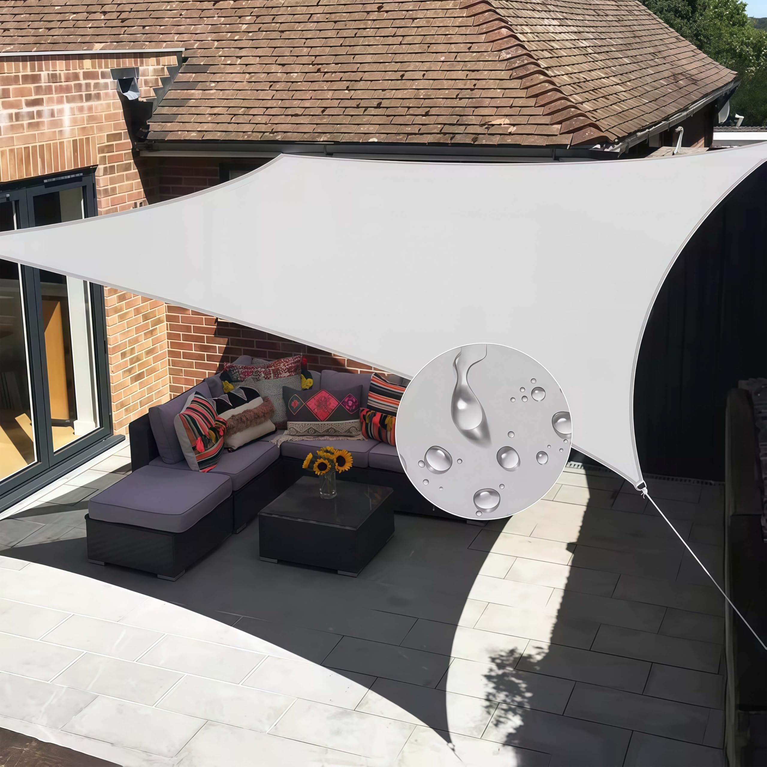 Toldo parasol exterior de alta densidad con protección UV del 95% duradero