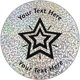 144 Personalised Holographic Silver Sparkly Star Award Motivational School Praise Teachers Reward Stickers 35mm Primary Teaching Services