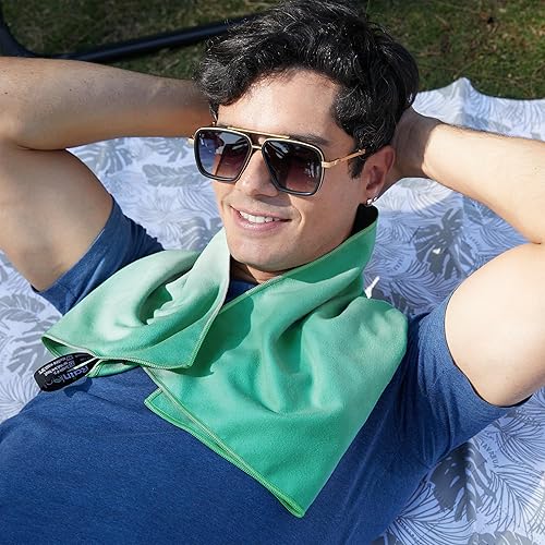 Miniatura 8 de Toalla de microfibra Rainleaf perfecta para viajes deportes y playa Secado rápido súper absorbente ultra compacta Adecuado para acampado senderismo